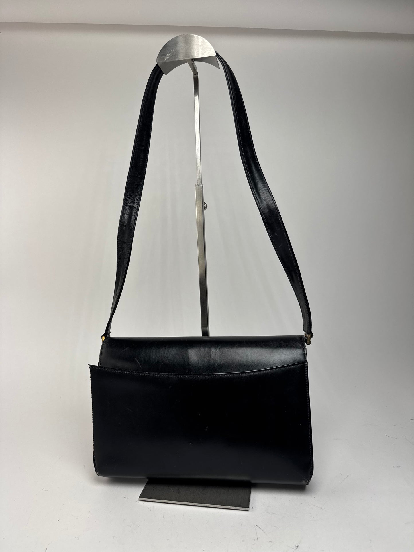 Sac à bandoulière vintage en cuir Gucci noir
