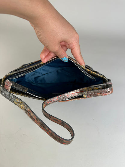 Vintage Fendi Denim Shoulder Bag Dark Blue Multicolour
