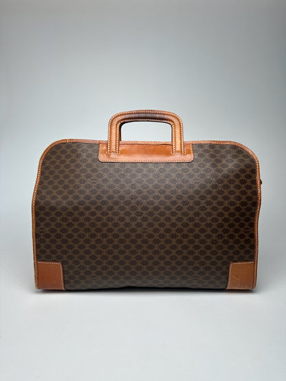 Valise vintage en cuir Monogram Céline marron