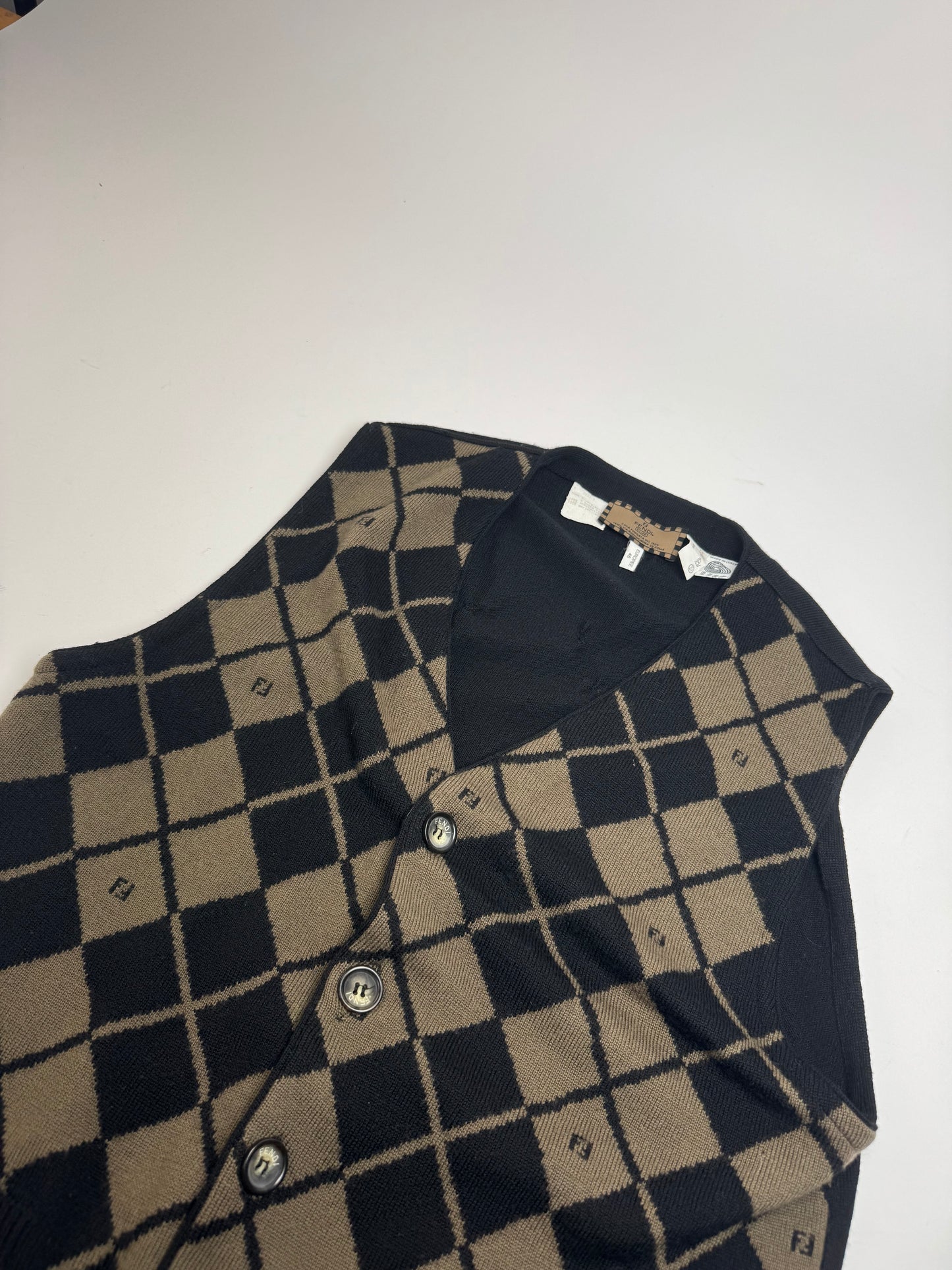 Vintage Fendi Wool West Black Brown L/XL