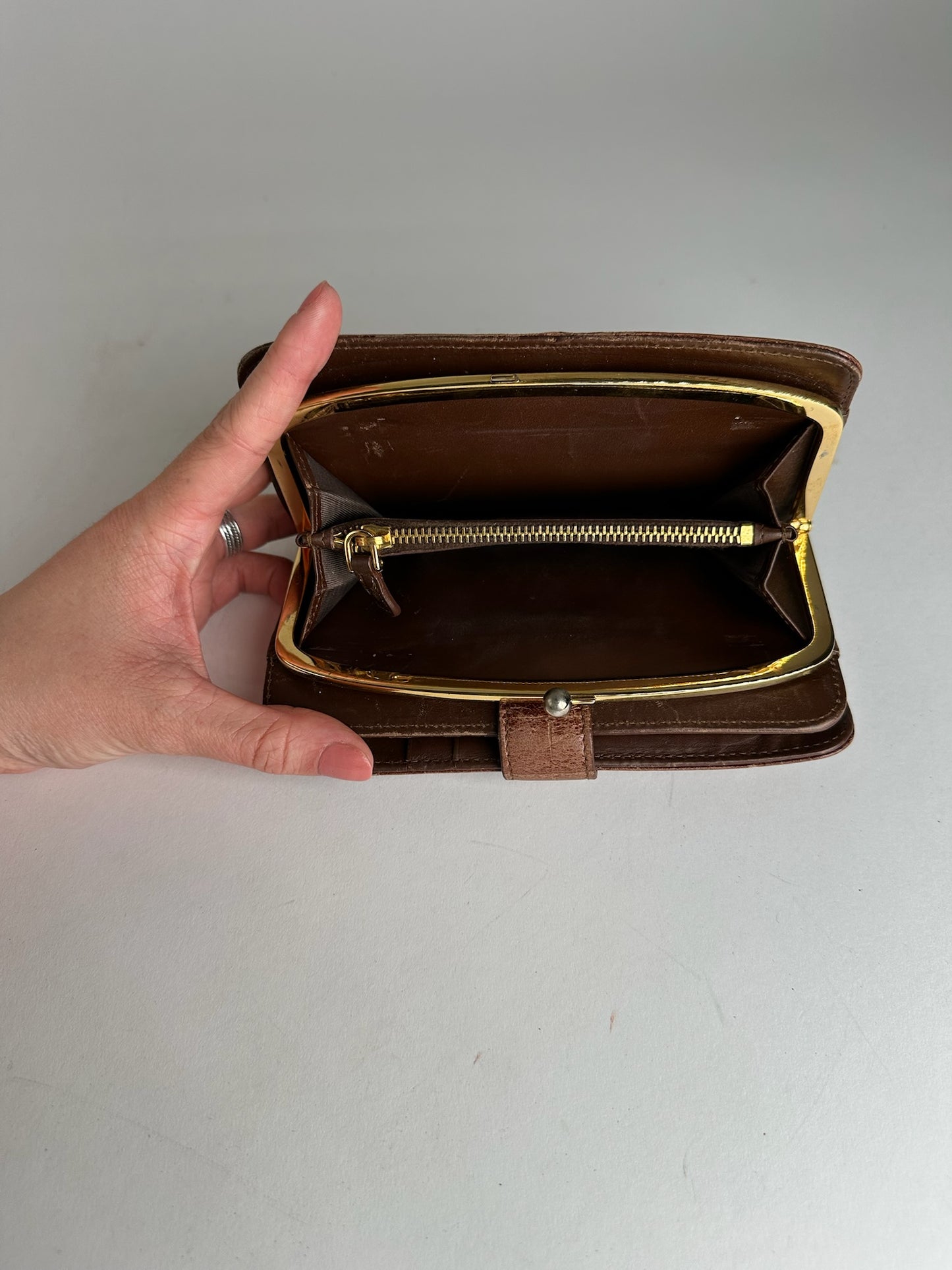 Vintage Miu Miu Crocodile Emblossed Leather Wallet Brown
