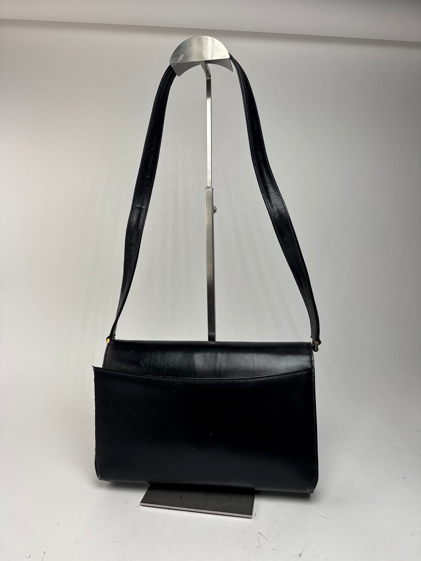 Sac à bandoulière vintage en cuir Gucci noir