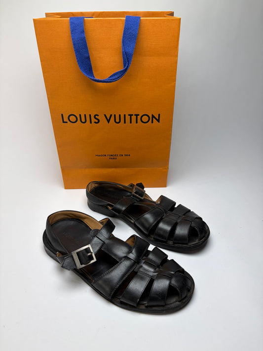 Vintage Louis Vuitton Utah Leather Sandal Early 2000s Black