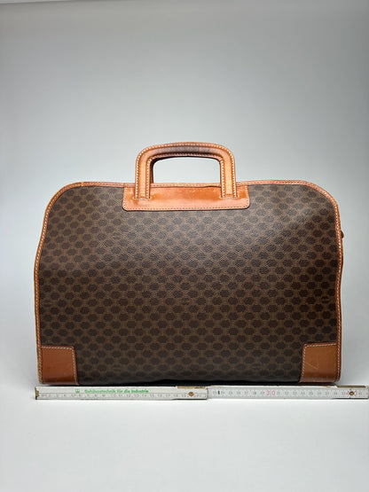 Valise vintage en cuir Monogram Céline marron