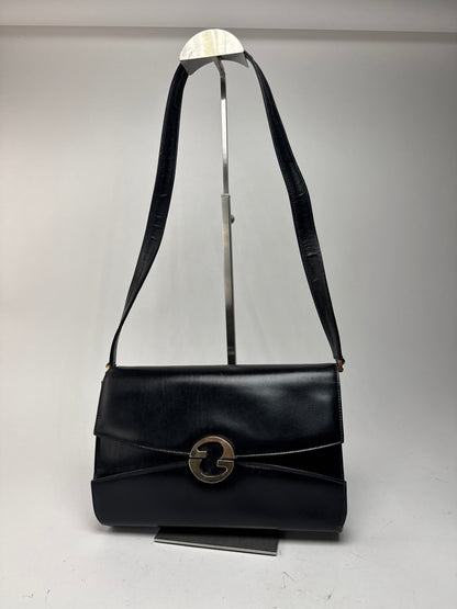 Sac à bandoulière vintage en cuir Gucci noir