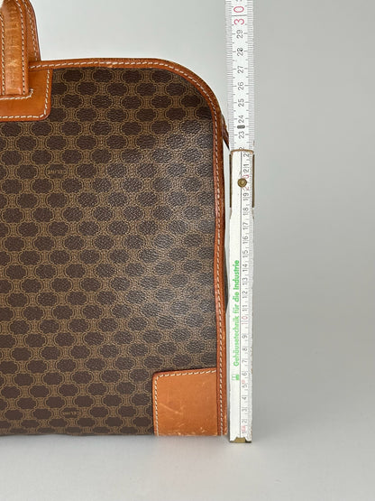 Valise vintage en cuir Monogram Céline marron