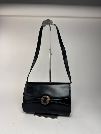 Sac à bandoulière vintage en cuir Gucci noir
