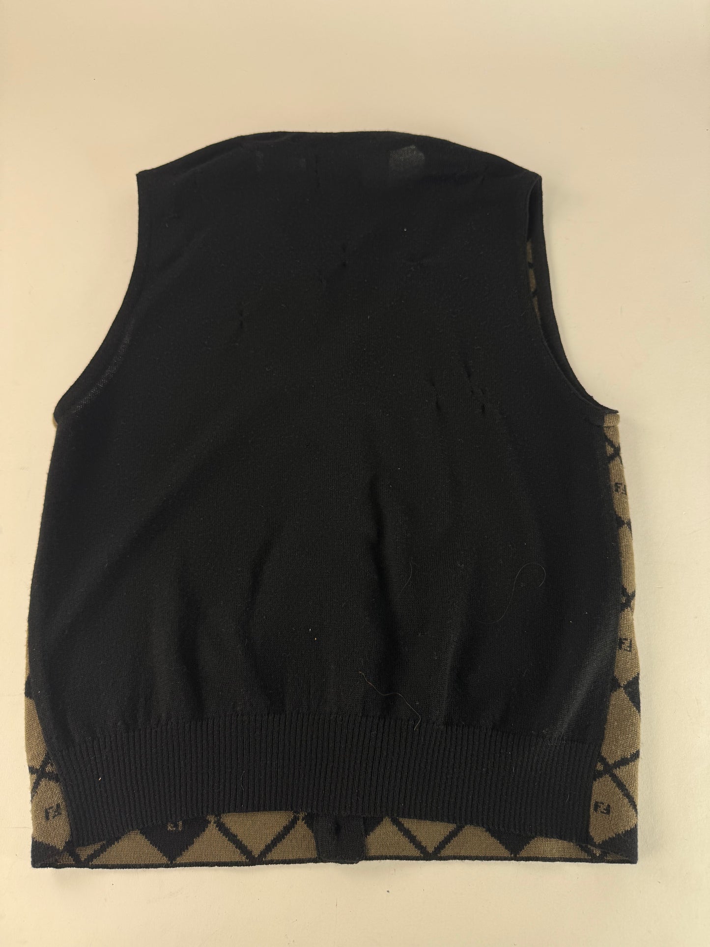 Vintage Fendi Wool West Black Brown L/XL