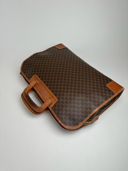 Valise vintage en cuir Monogram Céline marron