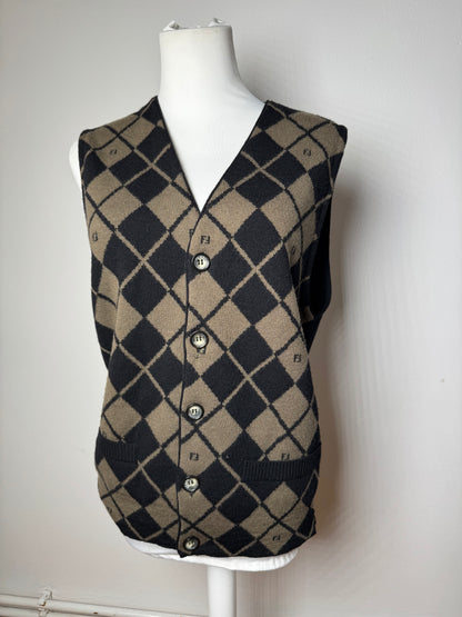 Vintage Fendi Wool West Black Brown L/XL