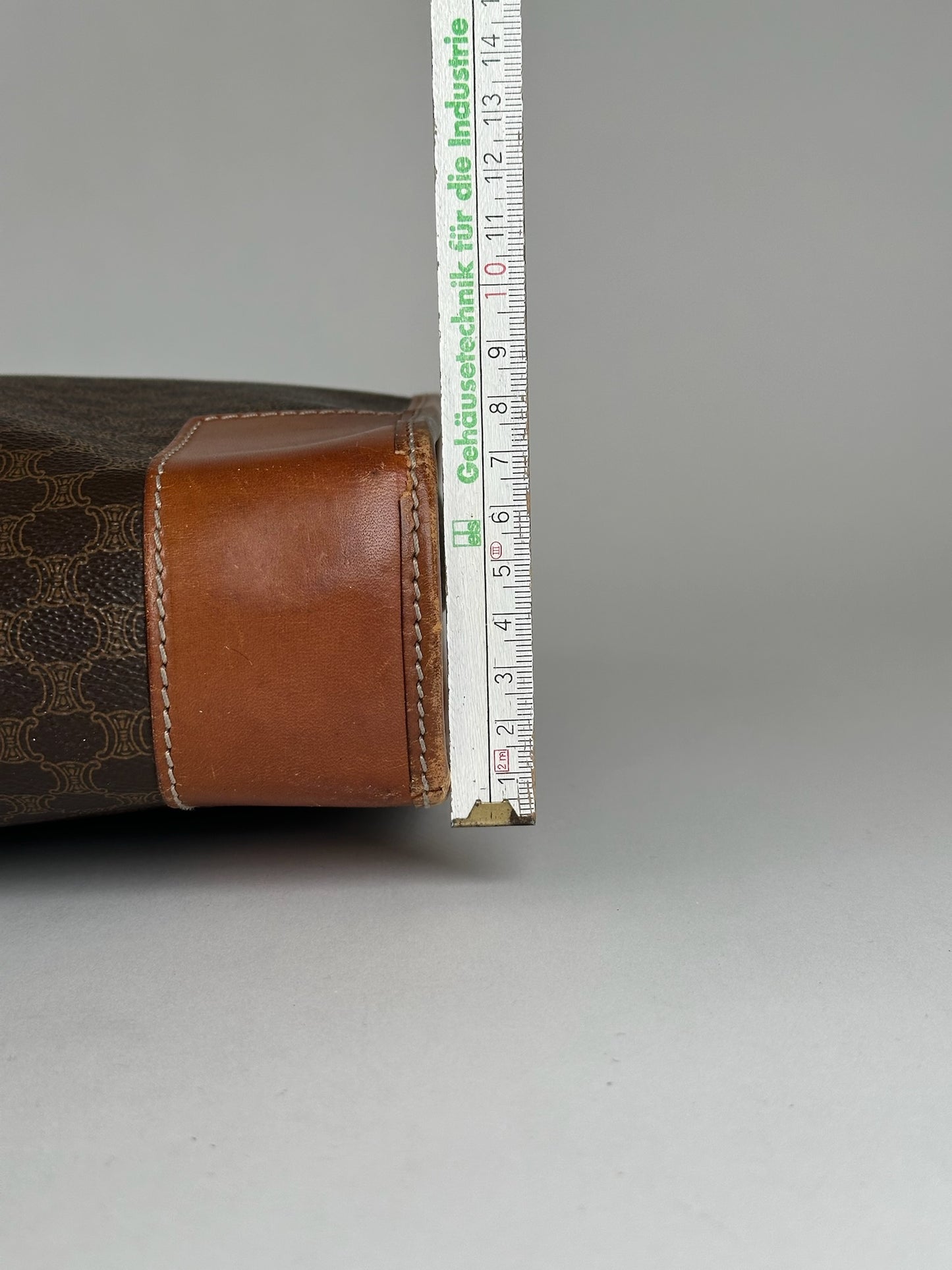 Valise vintage en cuir Monogram Céline marron