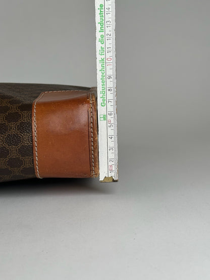 Valise vintage en cuir Monogram Céline marron