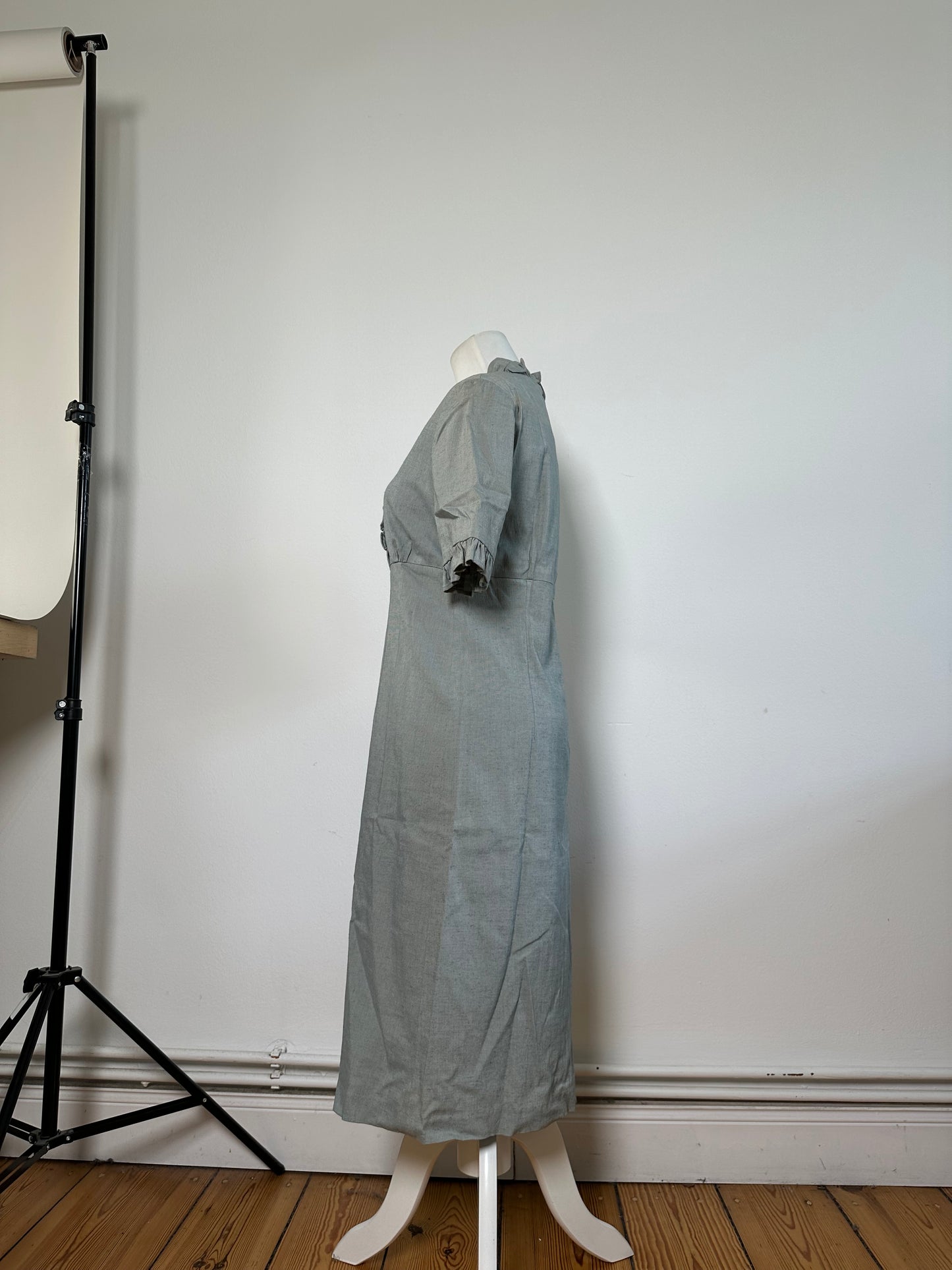 Vintage Balenciaga Cotton Stretch Dress Light Blue M