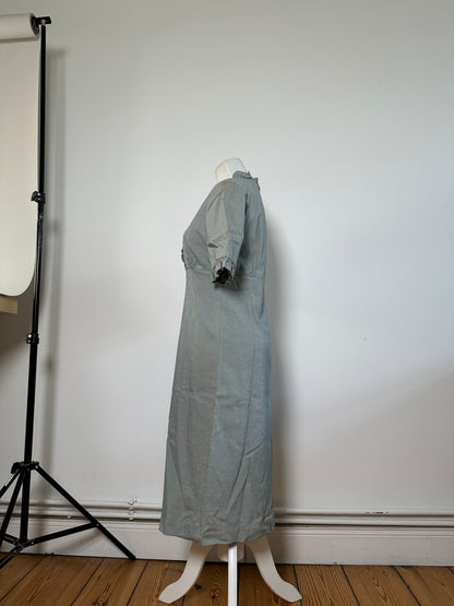 Vintage Balenciaga Cotton Stretch Dress Light Blue M