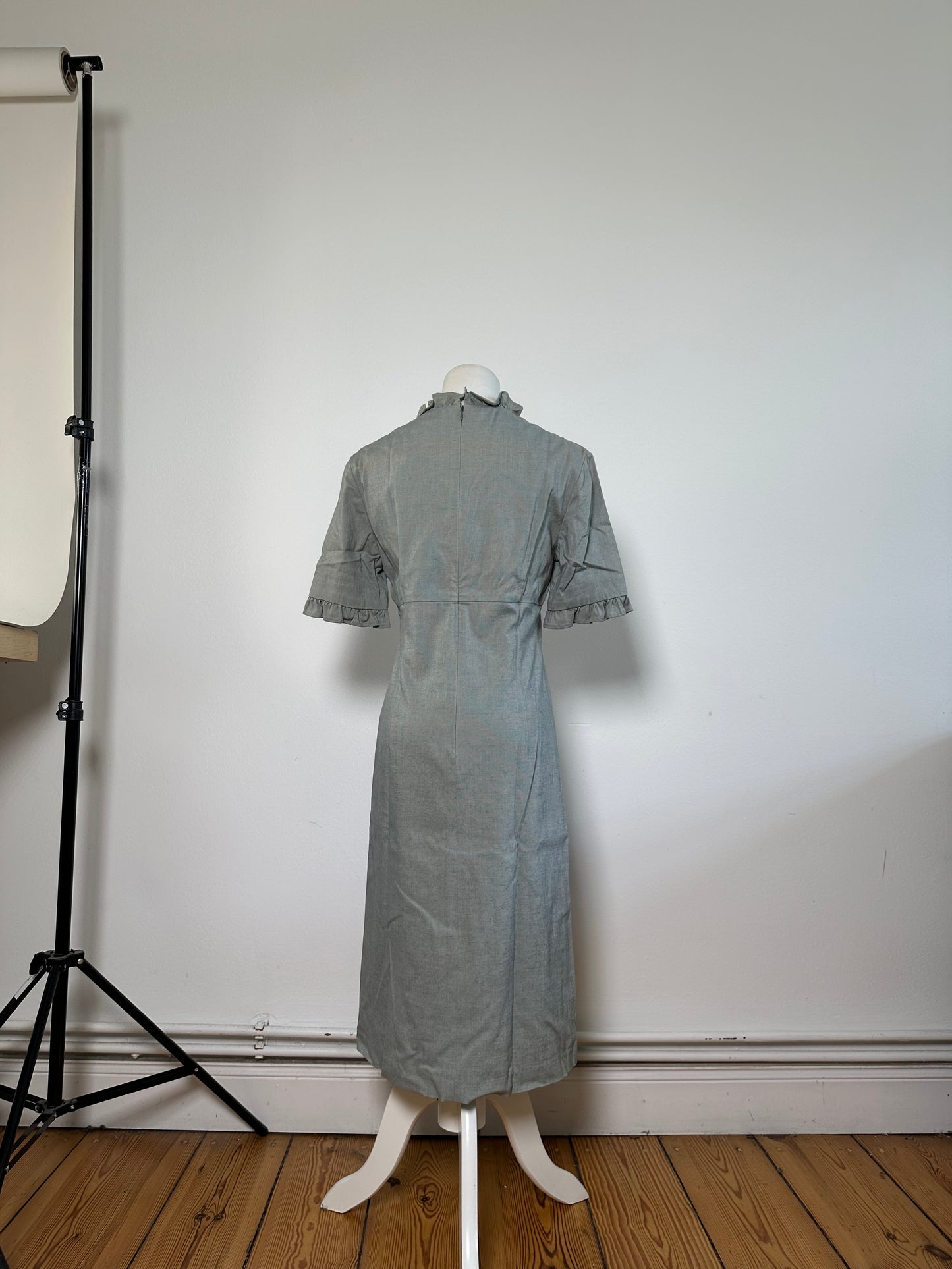 Vintage Balenciaga Cotton Stretch Dress Light Blue M