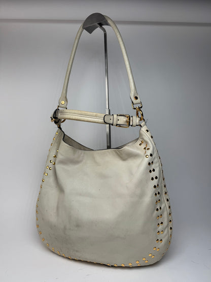 Sac vintage Marni en daim clouté à double sens blanc