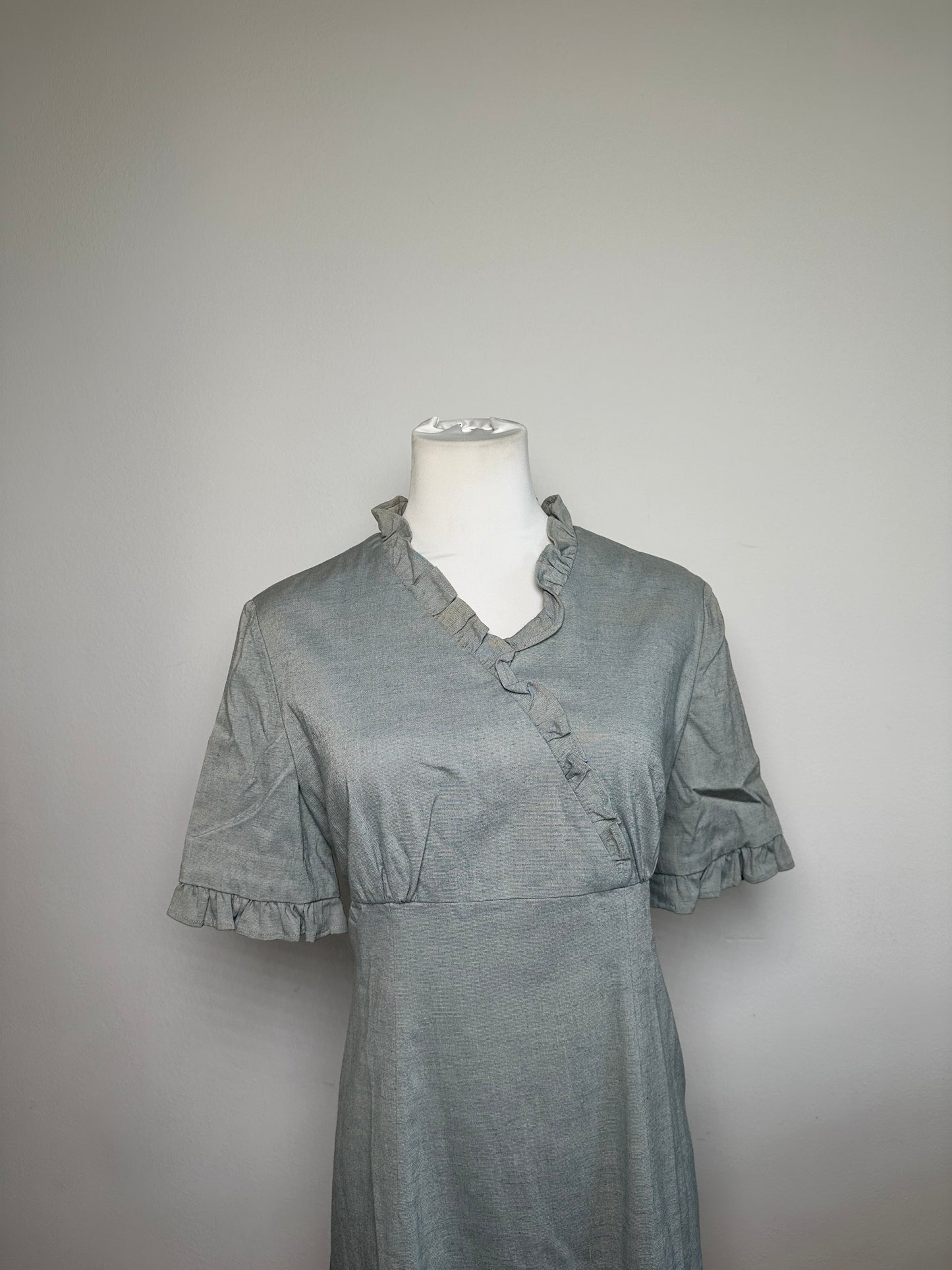 Vintage Balenciaga Cotton Stretch Dress Light Blue M