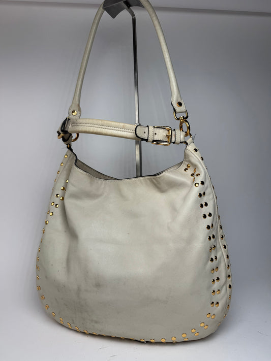 Sac vintage Marni en daim clouté à double sens blanc