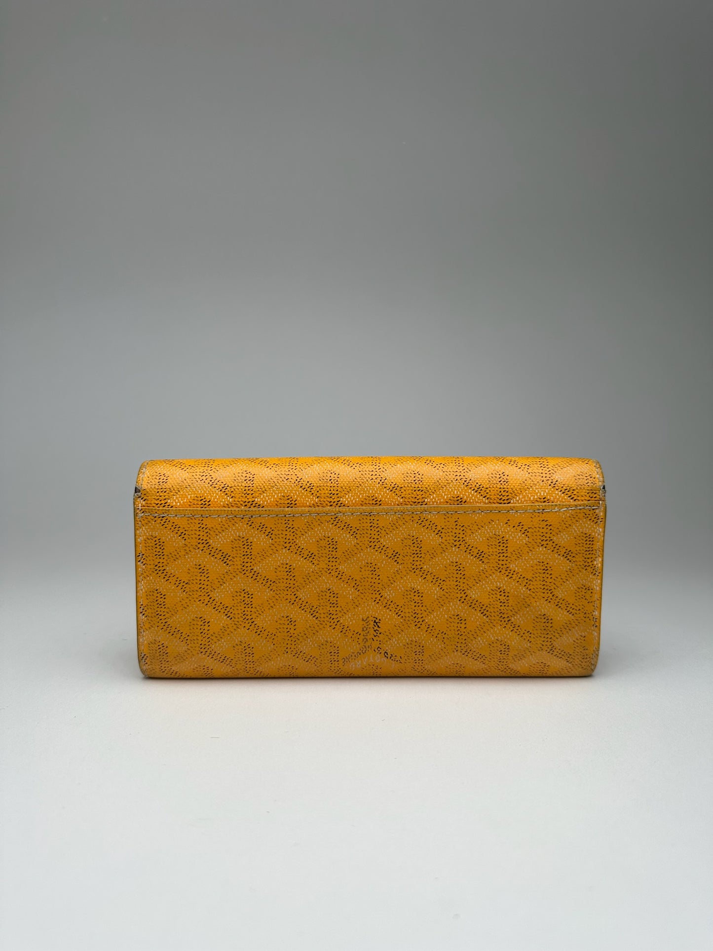 Vintage Goyard monogram leather wallet yellow