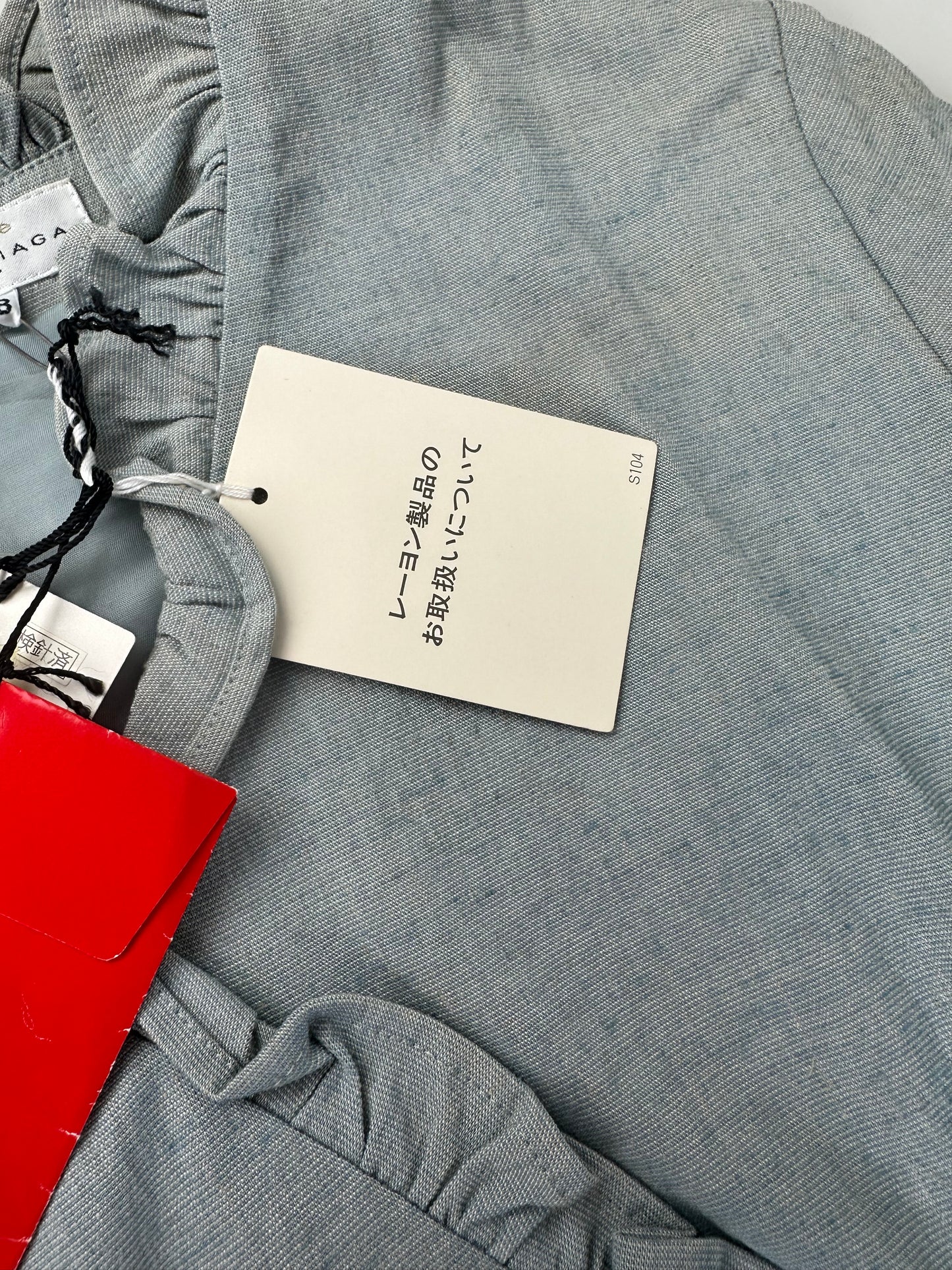 Vintage Balenciaga Cotton Stretch Dress Light Blue M