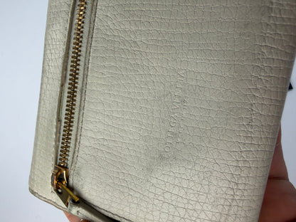 Vintage Bottega Veneta Flap Wallet c. Late 1980s Cream Brown