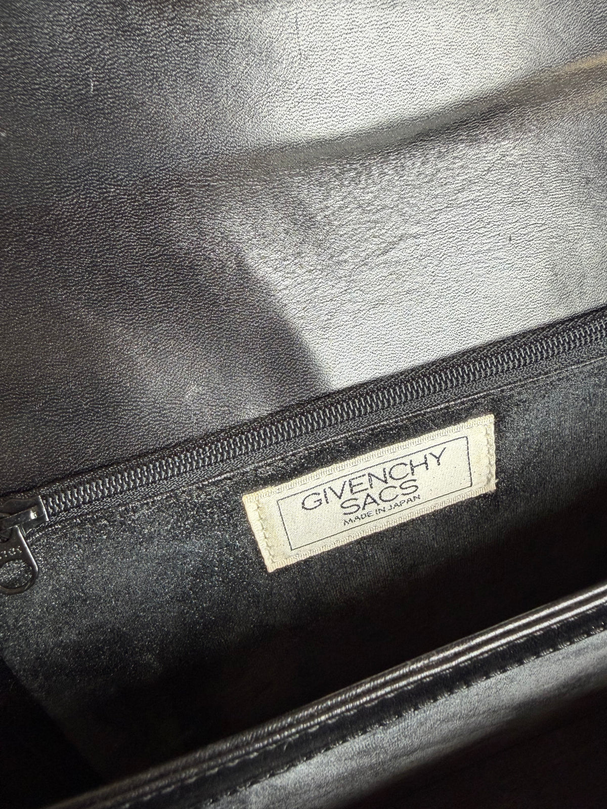 Vintage Givenchy Logo Bag 4G Leather Top-Handle Made in Japan Black
