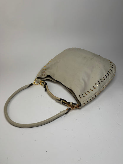 Sac vintage Marni en daim clouté à double sens blanc