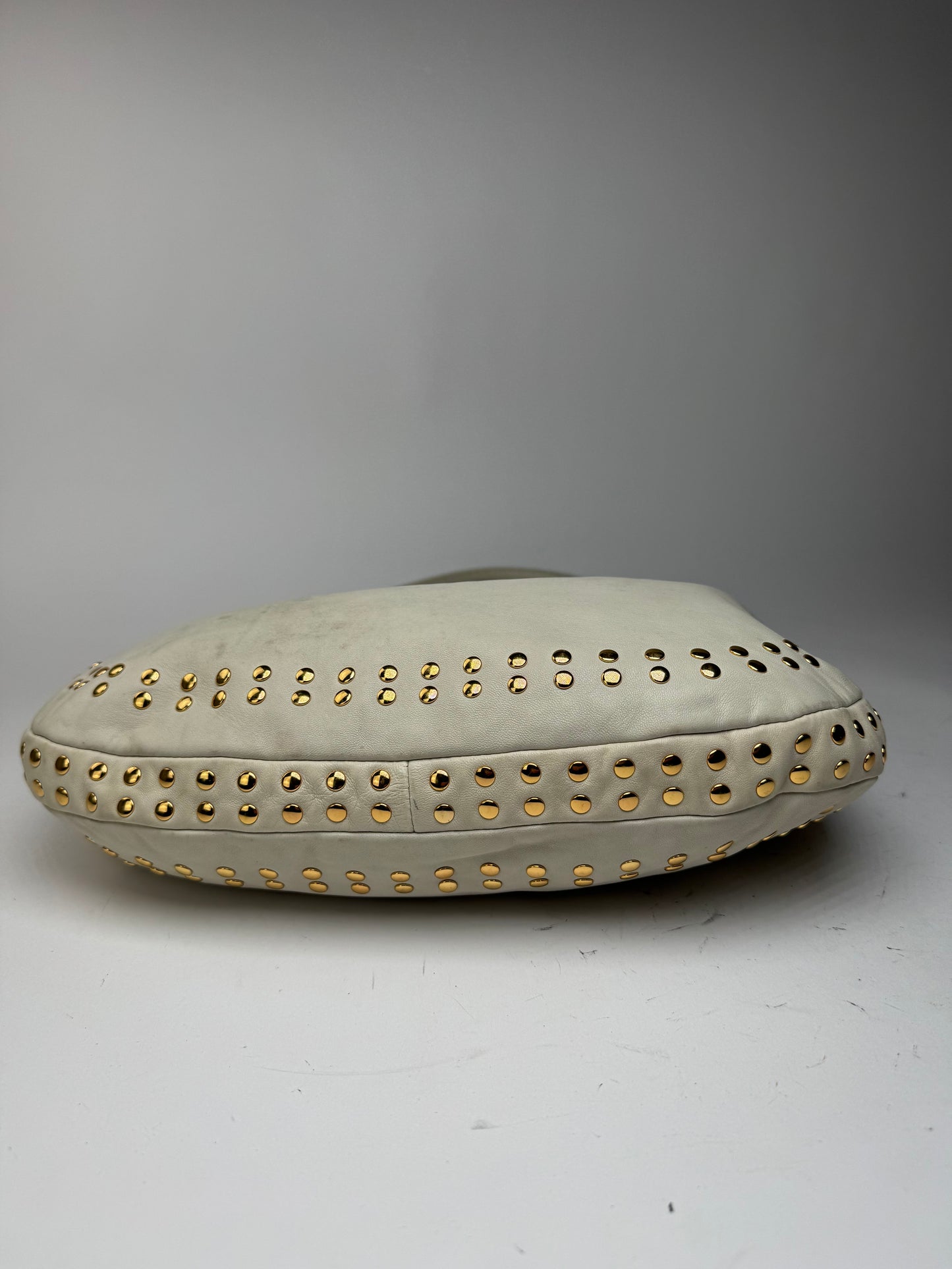 Sac vintage Marni en daim clouté à double sens blanc