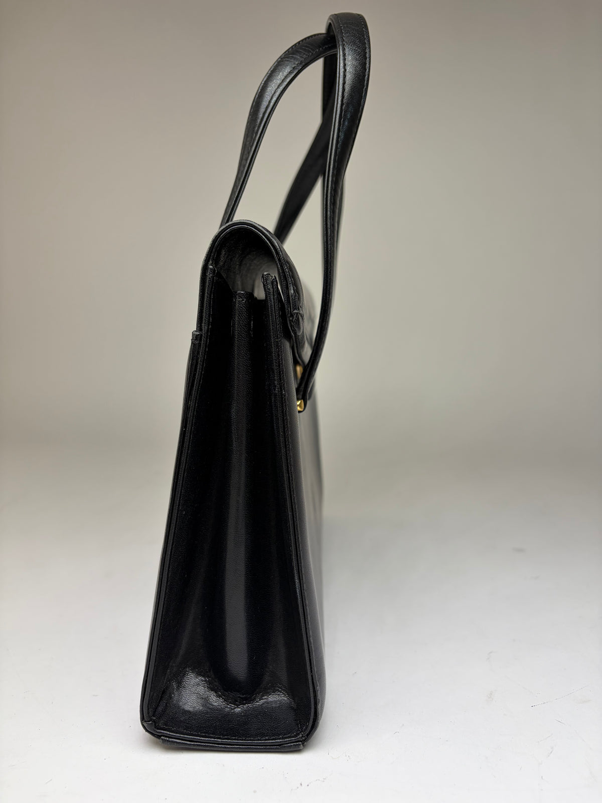 Vintage Givenchy Logo Bag 4G Leather Top-Handle Made in Japan Black