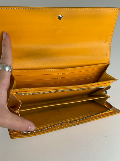 Vintage Goyard monogram leather wallet yellow