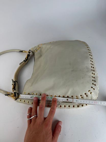 Sac vintage Marni en daim clouté à double sens blanc