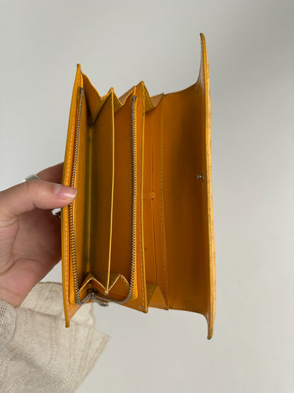 Vintage Goyard monogram leather wallet yellow