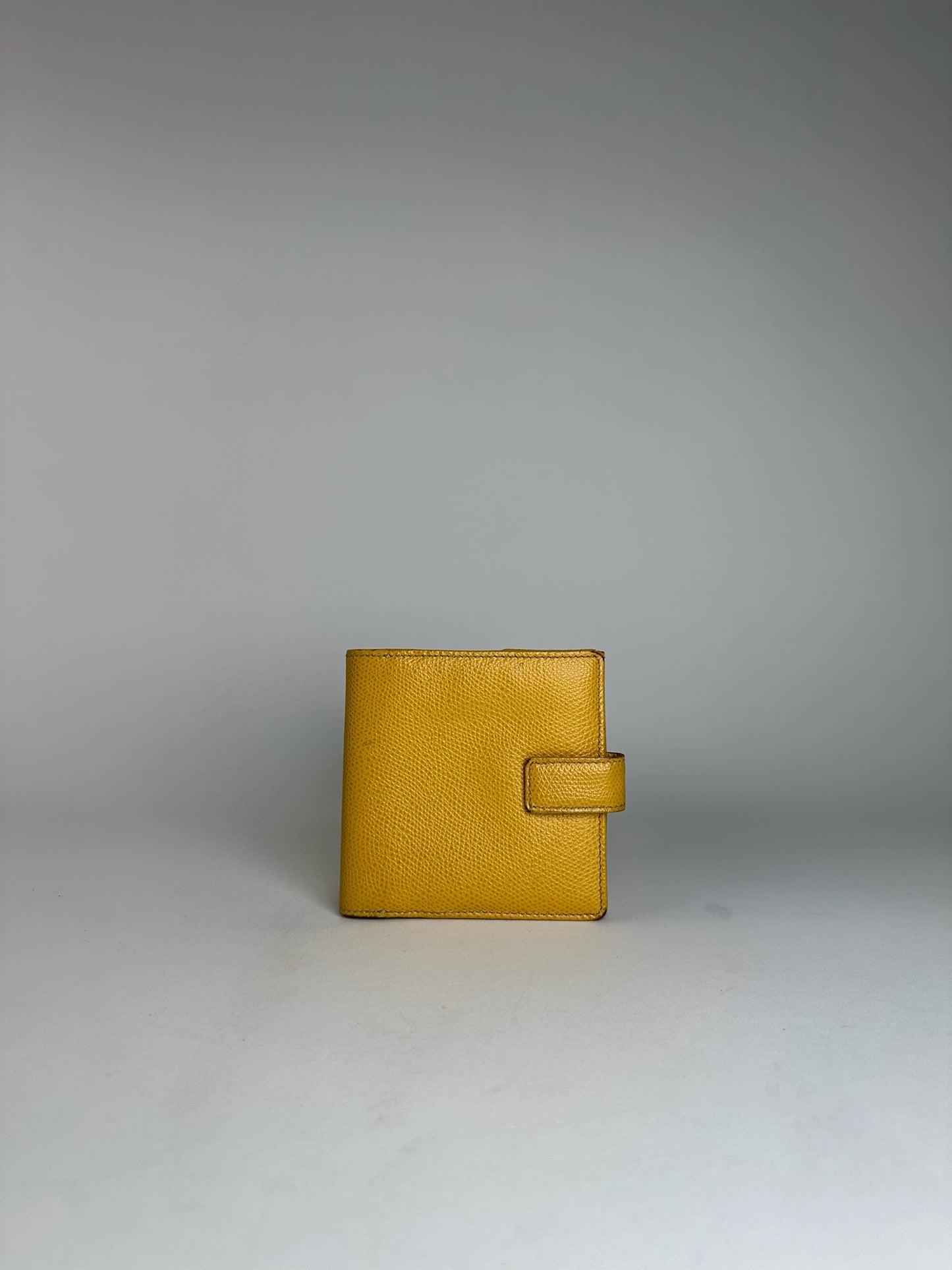 Vintage Loewe Anagram Snake Emblossed Leather Wallet Yellow