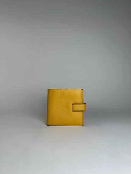 Vintage Loewe Anagram Snake Emblossed Leather Wallet Yellow