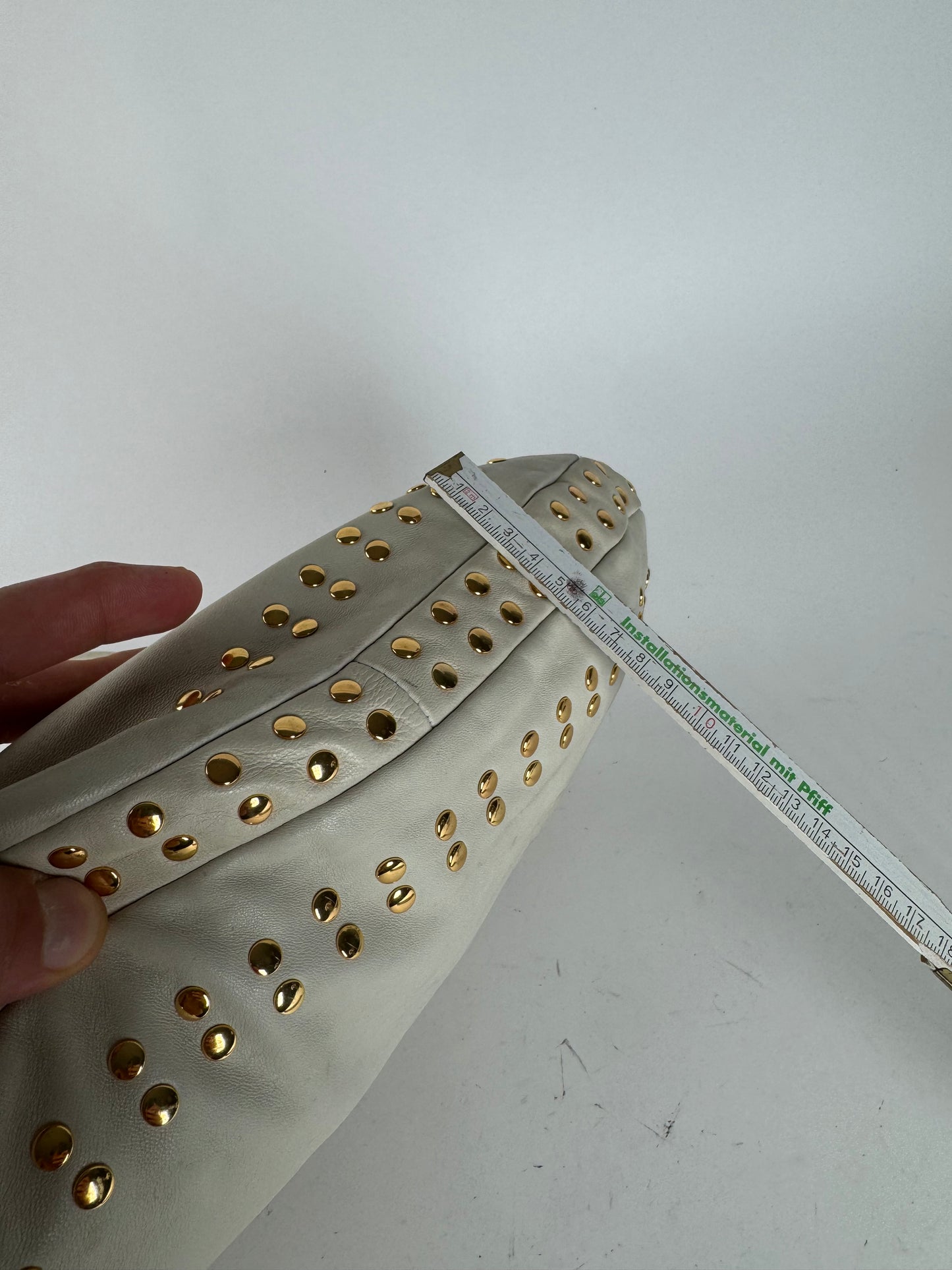 Sac vintage Marni en daim clouté à double sens blanc