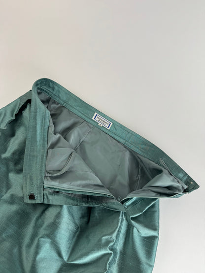 Vintage Yves Saint Laurent Skirt Metallic Turquise m