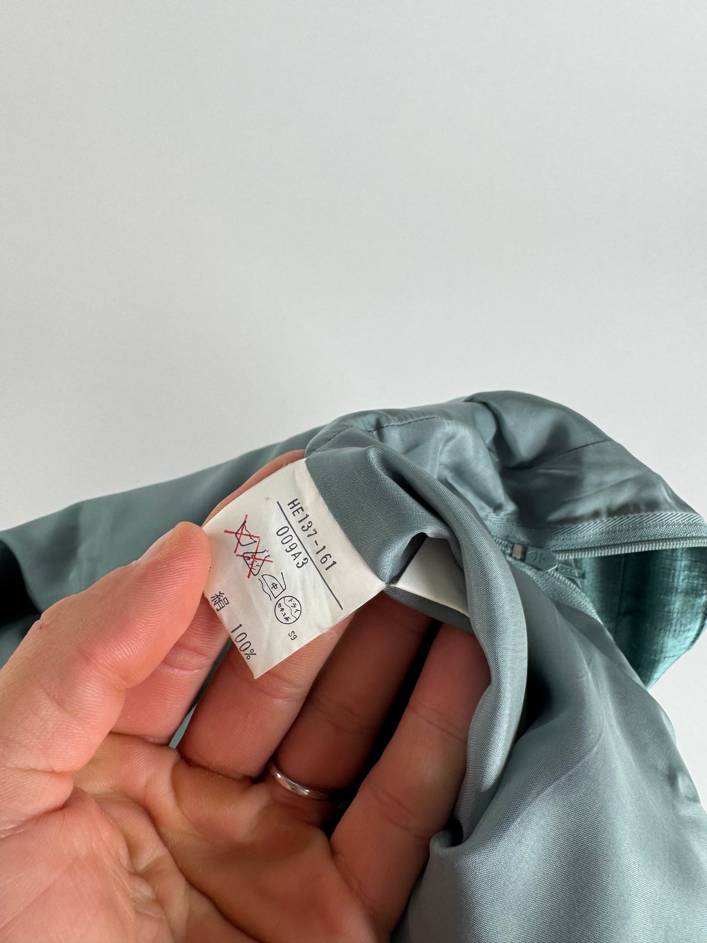 Vintage Yves Saint Laurent Skirt Metallic Turquise m