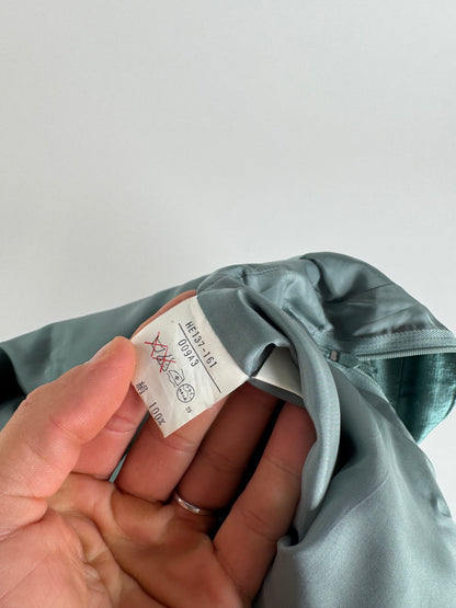 Vintage Yves Saint Laurent Skirt Metallic Turquise m