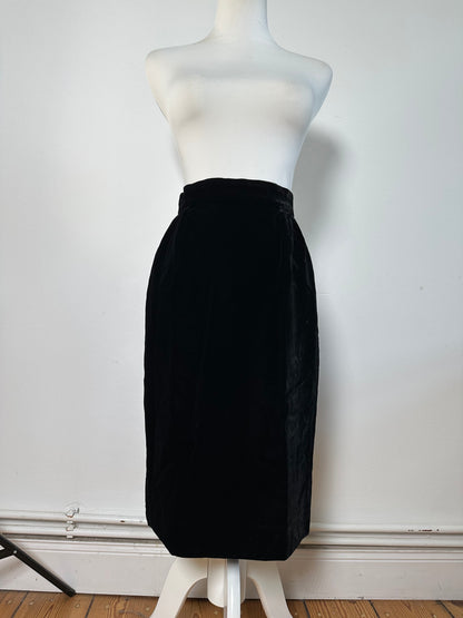 Vintage Dior Velvet Skirt Black c. 2000s M