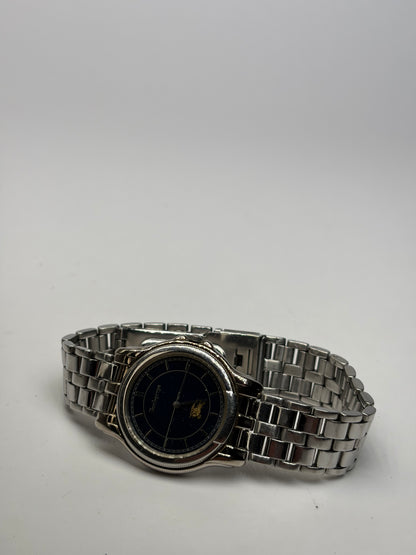Vintage Burberrys Stainless Steel Bracelet Watch Black Gold c. Mid-1990s