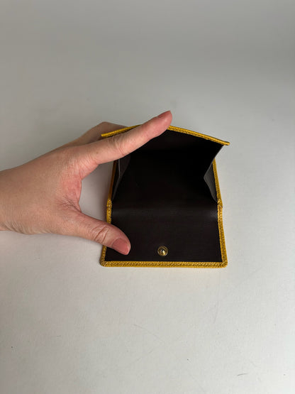 Vintage Loewe Anagram Snake Emblossed Leather Wallet Yellow