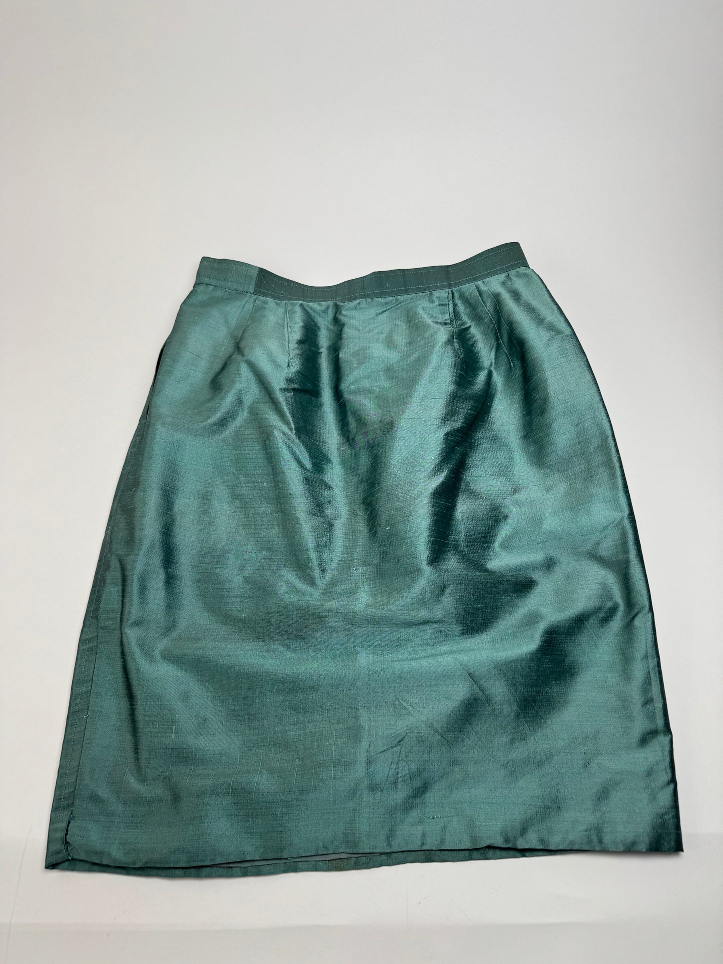 Vintage Yves Saint Laurent Skirt Metallic Turquise m