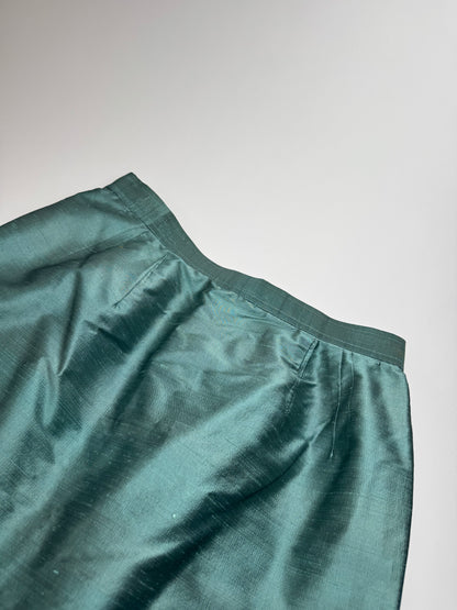 Vintage Yves Saint Laurent Skirt Metallic Turquise m