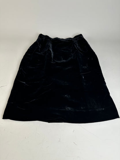 Vintage Dior Velvet Skirt Black c. 2000s M