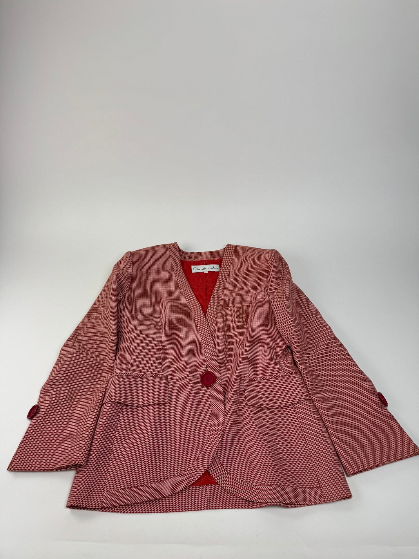 Vintage Dior Trenchcoat Blazer red white L