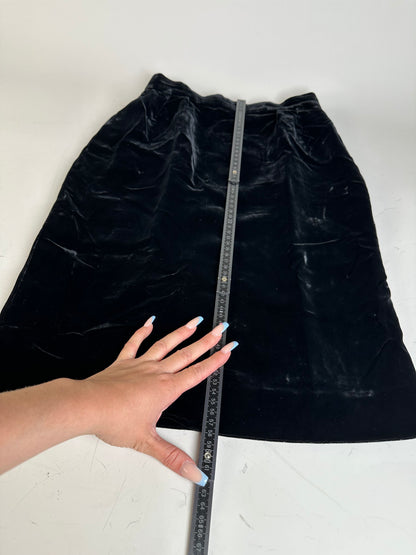 Vintage Dior Velvet Skirt Black c. 2000s M