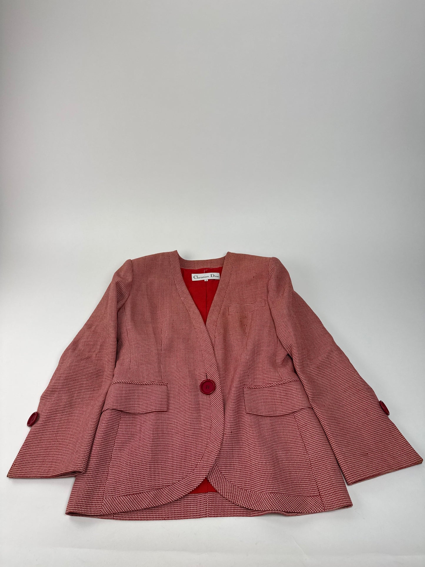 Vintage Dior Trenchcoat Blazer red white L