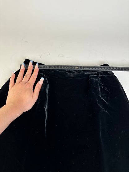 Vintage Dior Velvet Skirt Black c. 2000s M