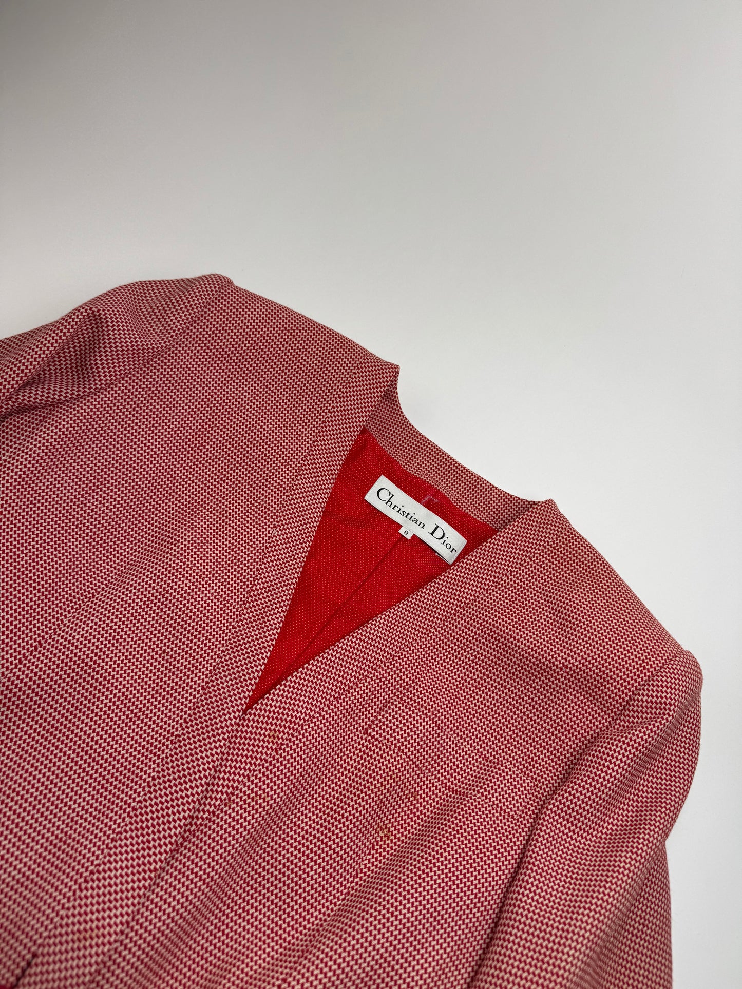 Vintage Dior Trenchcoat Blazer red white L