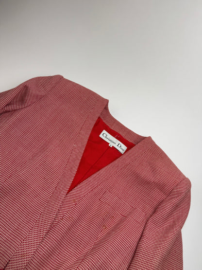 Vintage Dior Trenchcoat Blazer red white L